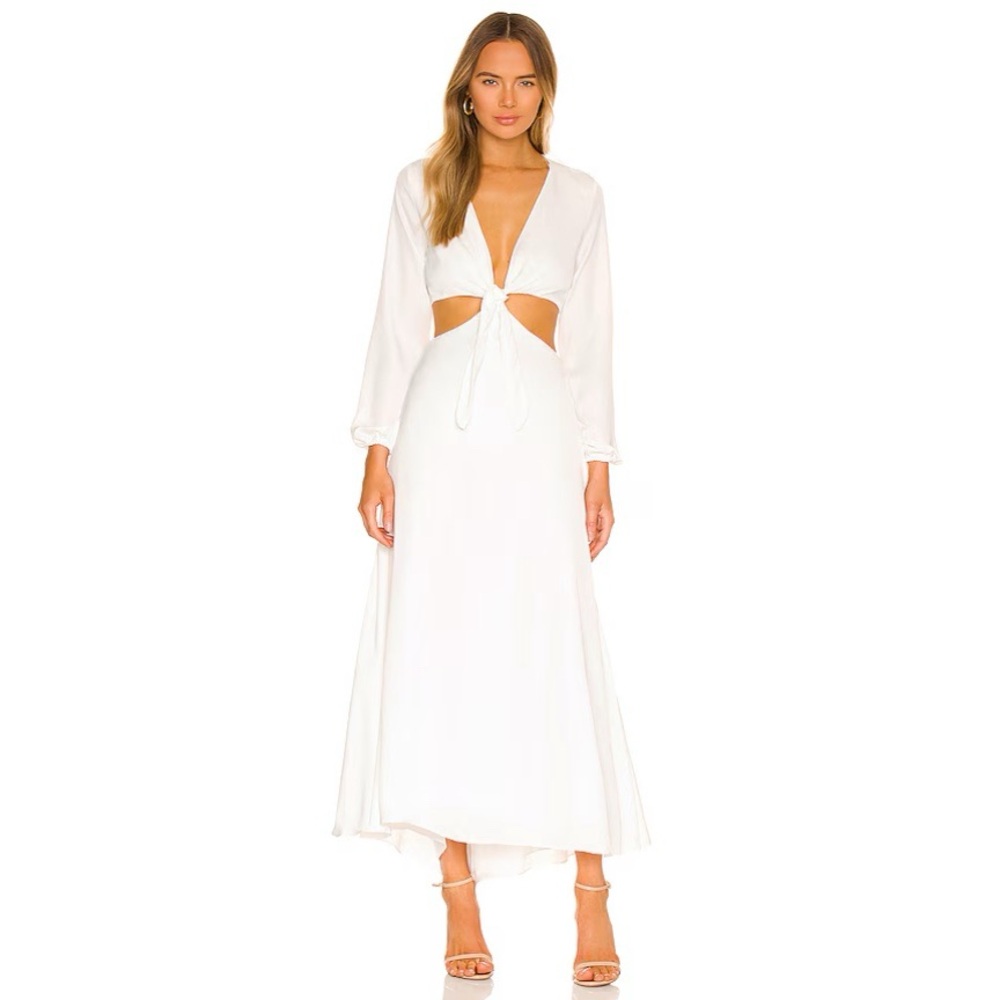 RESA White Long Sleeve Maxi Dress